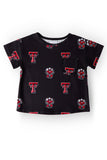 Texas Tech Black Raider Red Ruffle Pocket Tee - Aaria Tees Aaria Tees