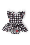 Texas Tech Plaid Raider Red Flutter Twirl Bodysuit - Aaria Tees Aaria Tees