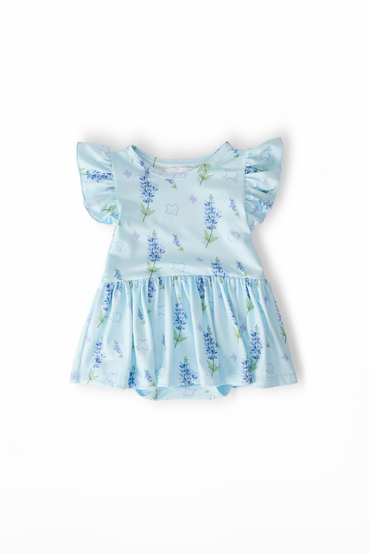 Texas Bluebonnets S/S Flutter Twirl Bodysuit - Aaria Tees