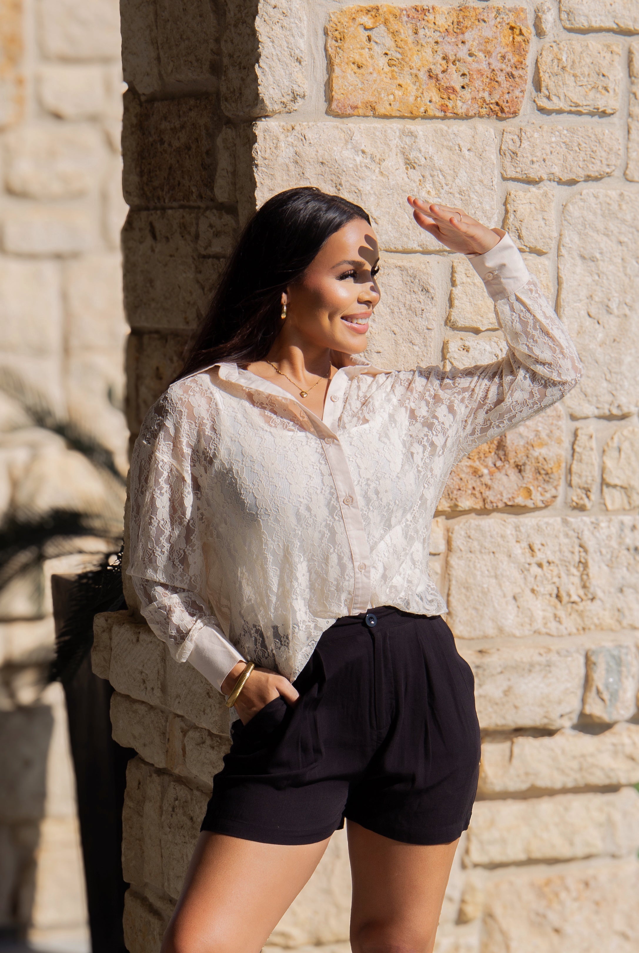 Trouser Shorts, Black Linen - Aaria Tees Aaria Tees
