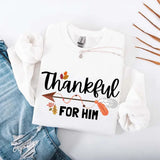 Thankful For Her/Him Valentines Couple Sweatshirt – Cute Matching Holiday Crew Neck - Aaria Tees Aaria Tees