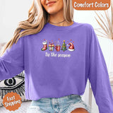 Tis The Season Comfort Colors Long Sleeve Christmas Shirt - Aaria Tees Aaria Tees