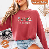 Tis The Season Comfort Colors Long Sleeve Christmas Shirt - Aaria Tees Aaria Tees