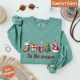 Tis The Season Comfort Colors Long Sleeve Christmas Shirt - Aaria Tees Aaria Tees