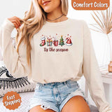 Tis The Season Comfort Colors Long Sleeve Christmas Shirt - Aaria Tees Aaria Tees