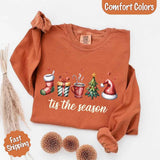 Tis The Season Comfort Colors Long Sleeve Christmas Shirt - Aaria Tees Aaria Tees
