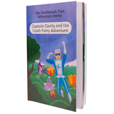 Captain Cavity and the Tooth Fairy Adventure Book by Toothbrush Toys Aaria Tees