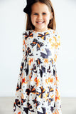 Trick or Twirl 3/4 Sleeve Pocket Twirl Dress Aaria Tees