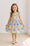 Tropical Summer Ruffle Cross Back Dress Aaria Tees