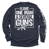 I Love One Man & Several Guns (Back Print) Aaria Tees