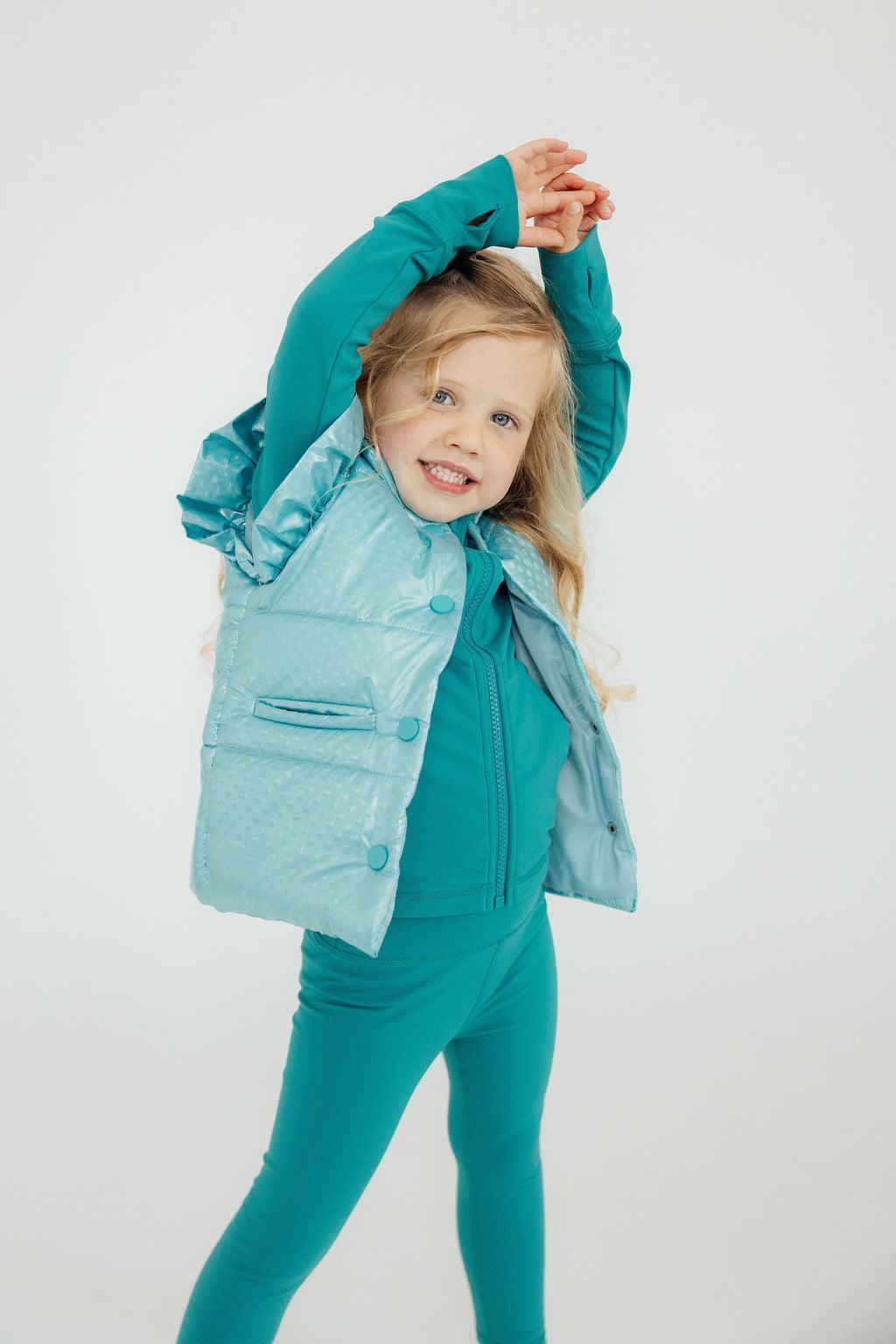 Turquoise Dot Puffer Vest - Aaria Tees Aaria Tees