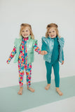 Turquoise Dot Puffer Vest - Aaria Tees Aaria Tees