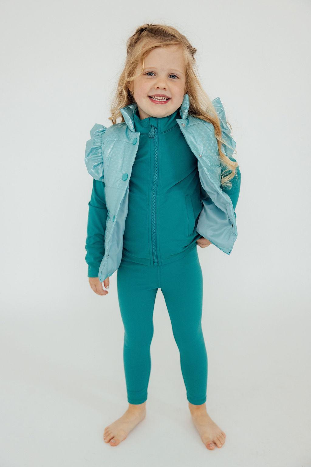 Turquoise Dot Puffer Vest - Aaria Tees Aaria Tees