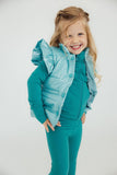 Turquoise Dot Puffer Vest - Aaria Tees Aaria Tees