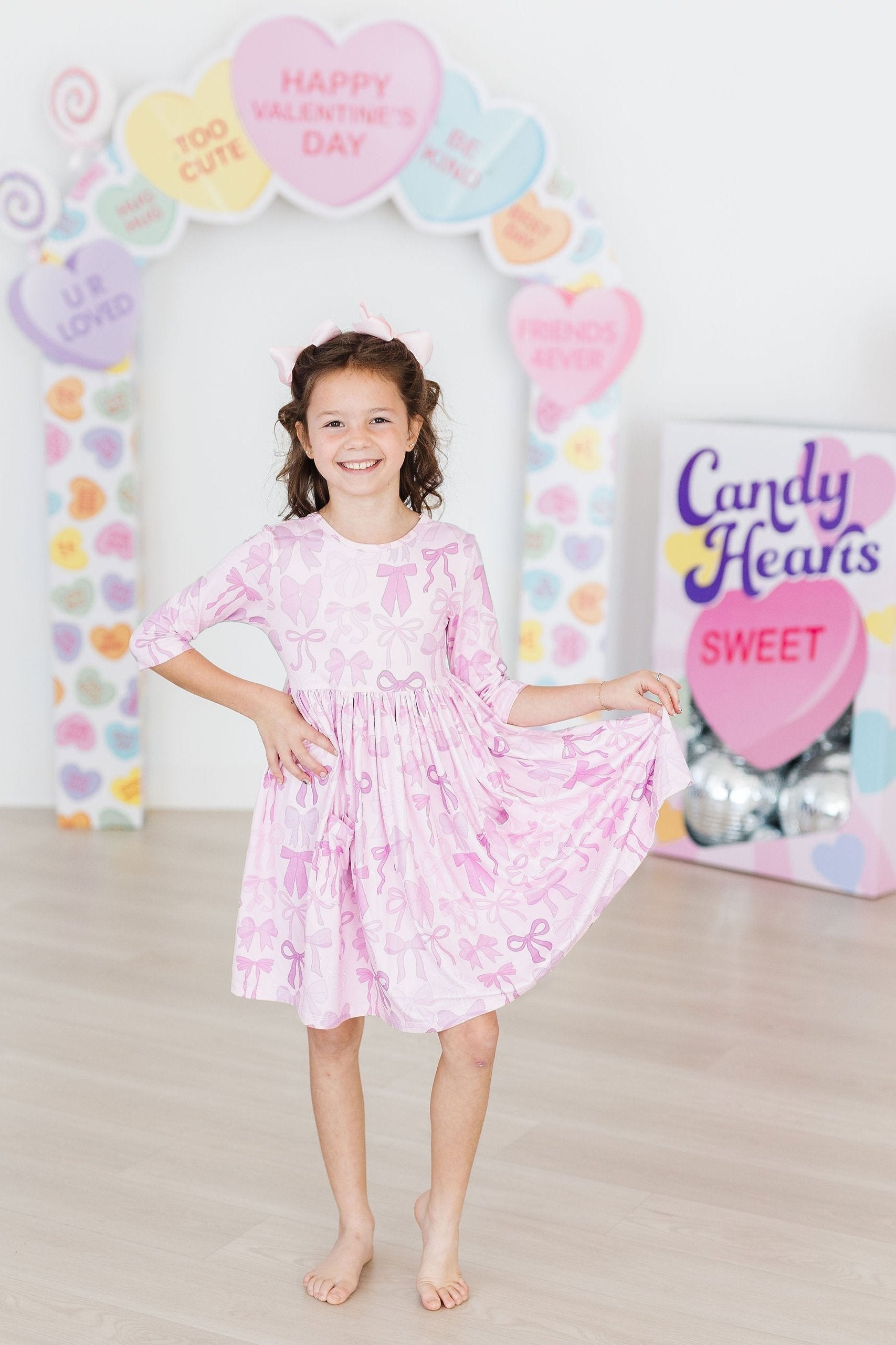 Twinkle Ties 3/4 Sleeve Pocket Twirl Dress - Aaria Tees Aaria Tees
