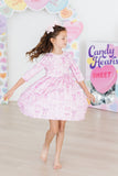Twinkle Ties 3/4 Sleeve Pocket Twirl Dress - Aaria Tees Aaria Tees