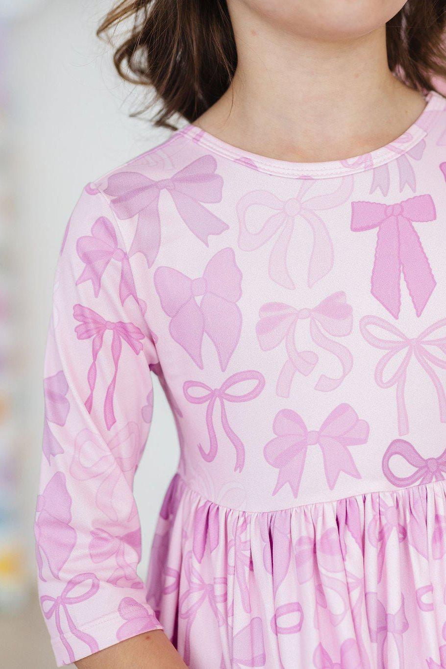 Twinkle Ties 3/4 Sleeve Pocket Twirl Dress - Aaria Tees