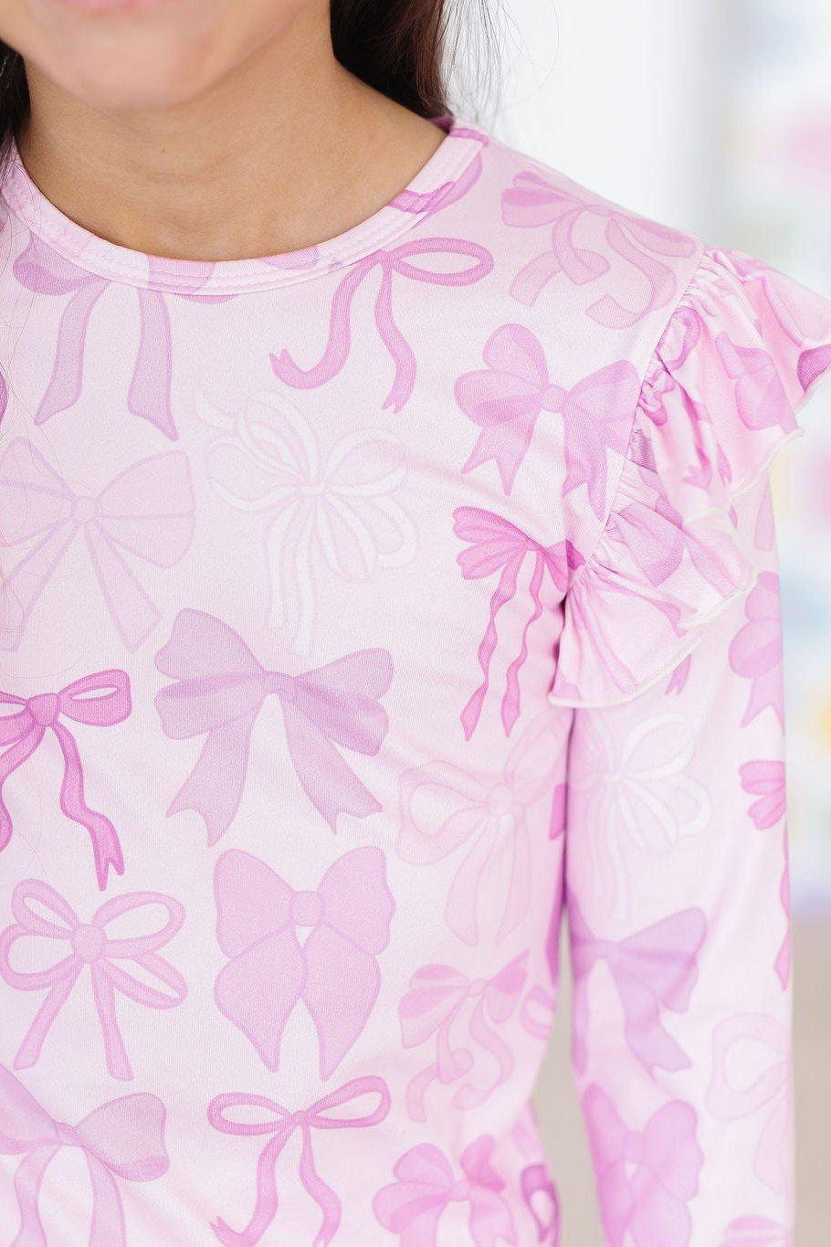 Twinkle Ties L/S Ruffle Tee - Aaria Tees Aaria Tees