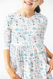 Twinkle Toes 3/4 Sleeve Pocket Twirl Dress - Aaria Tees Aaria Tees