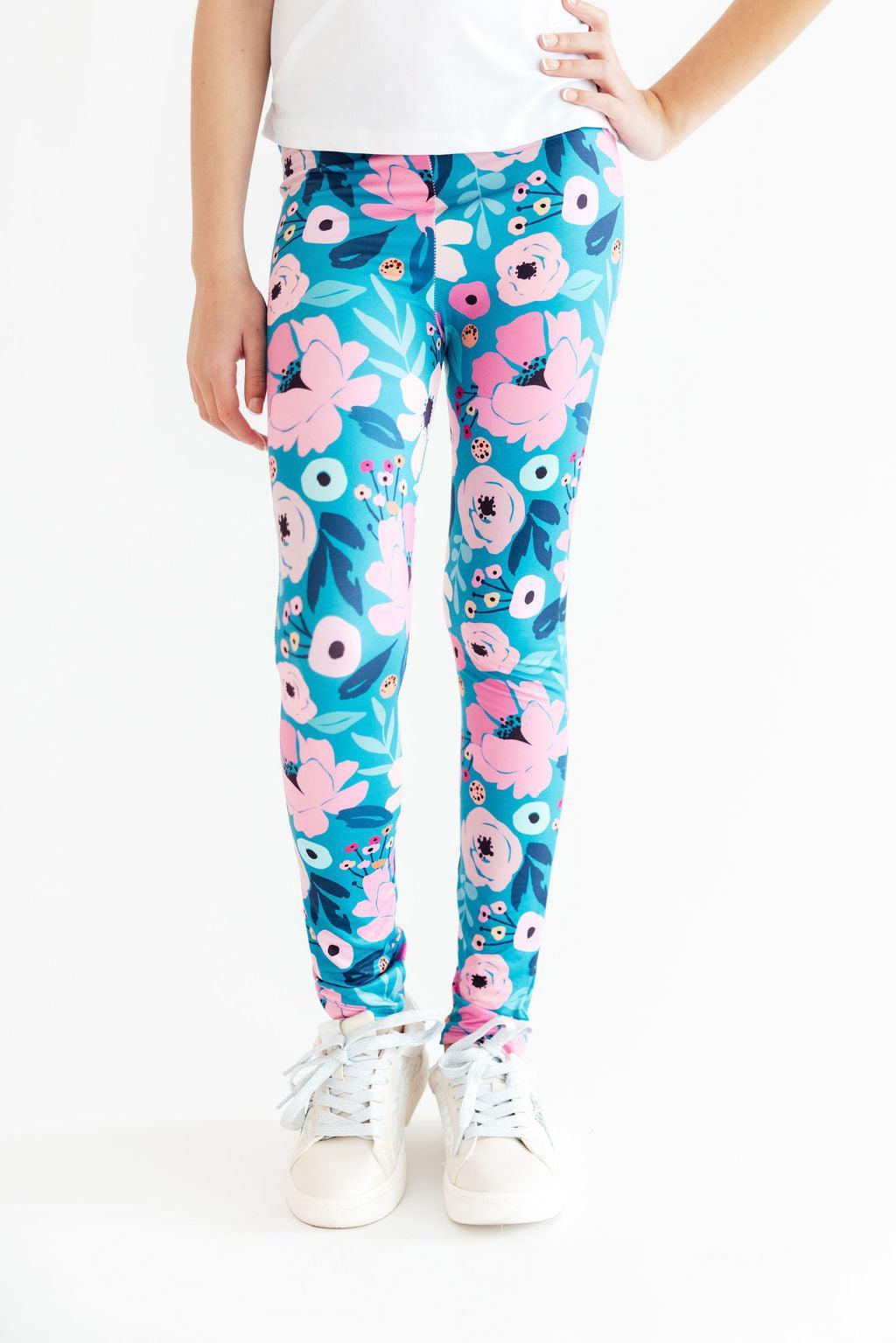Twirling in Teal Leggings - Aaria Tees Aaria Tees