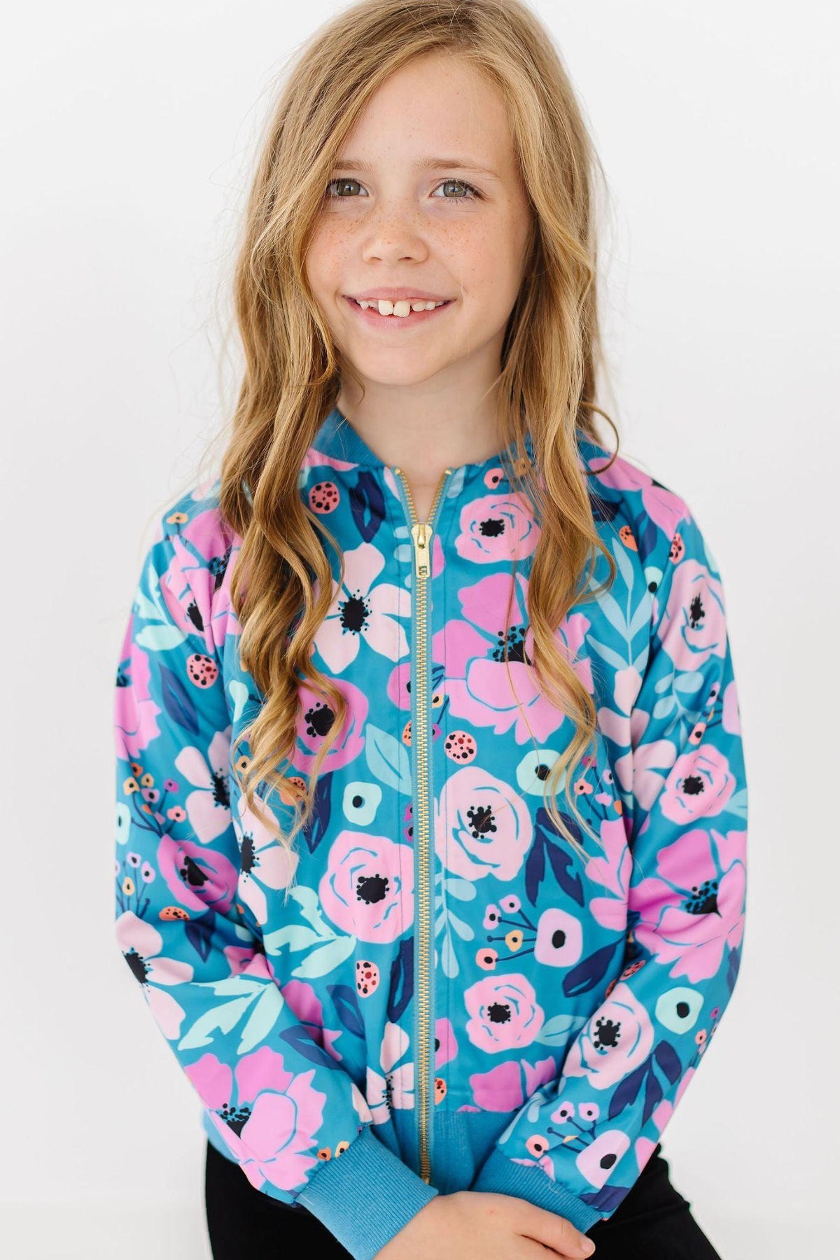 Twirling in Teal Satin Jacket - Aaria Tees