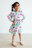 Twirls & Ties L/S Pocket Twirl Dress - Aaria Tees Aaria Tees