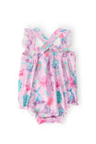 Under the Sea Ruffle Cross Back Romper - Aaria Tees Aaria Tees