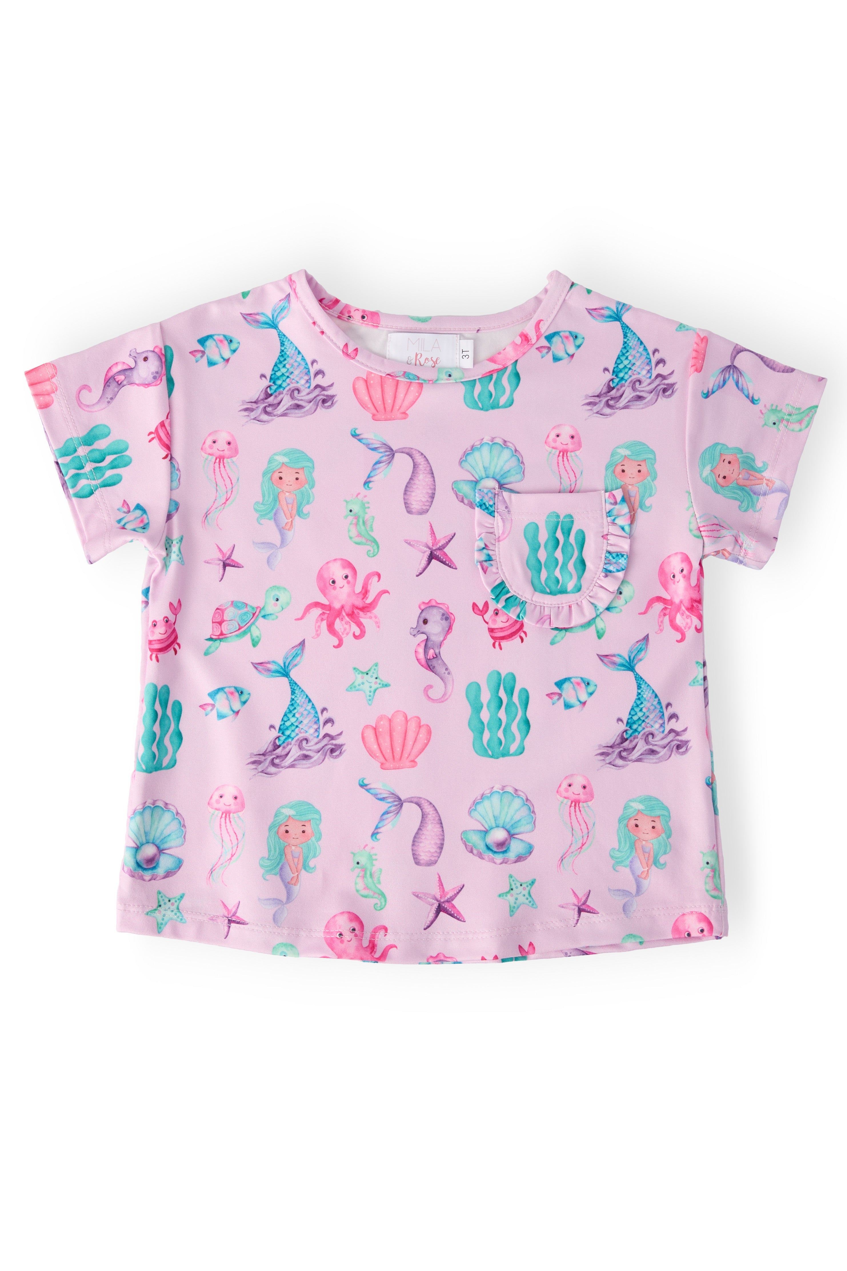 Under the Sea Ruffle Pocket Tee - Aaria Tees Aaria Tees