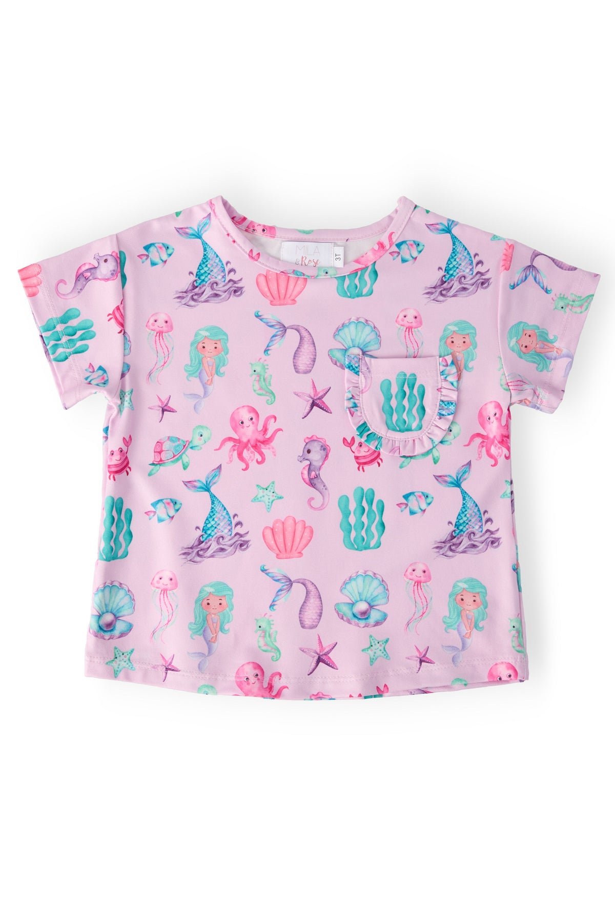 Under the Sea Ruffle Pocket Tee - Aaria Tees