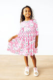 Unicorn Kitties 3/4 Sleeve Pocket Twirl Dress - Aaria Tees Aaria Tees