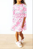 Unicorn Kitties 3/4 Sleeve Pocket Twirl Dress - Aaria Tees Aaria Tees