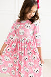 Unicorn Kitties 3/4 Sleeve Pocket Twirl Dress - Aaria Tees Aaria Tees