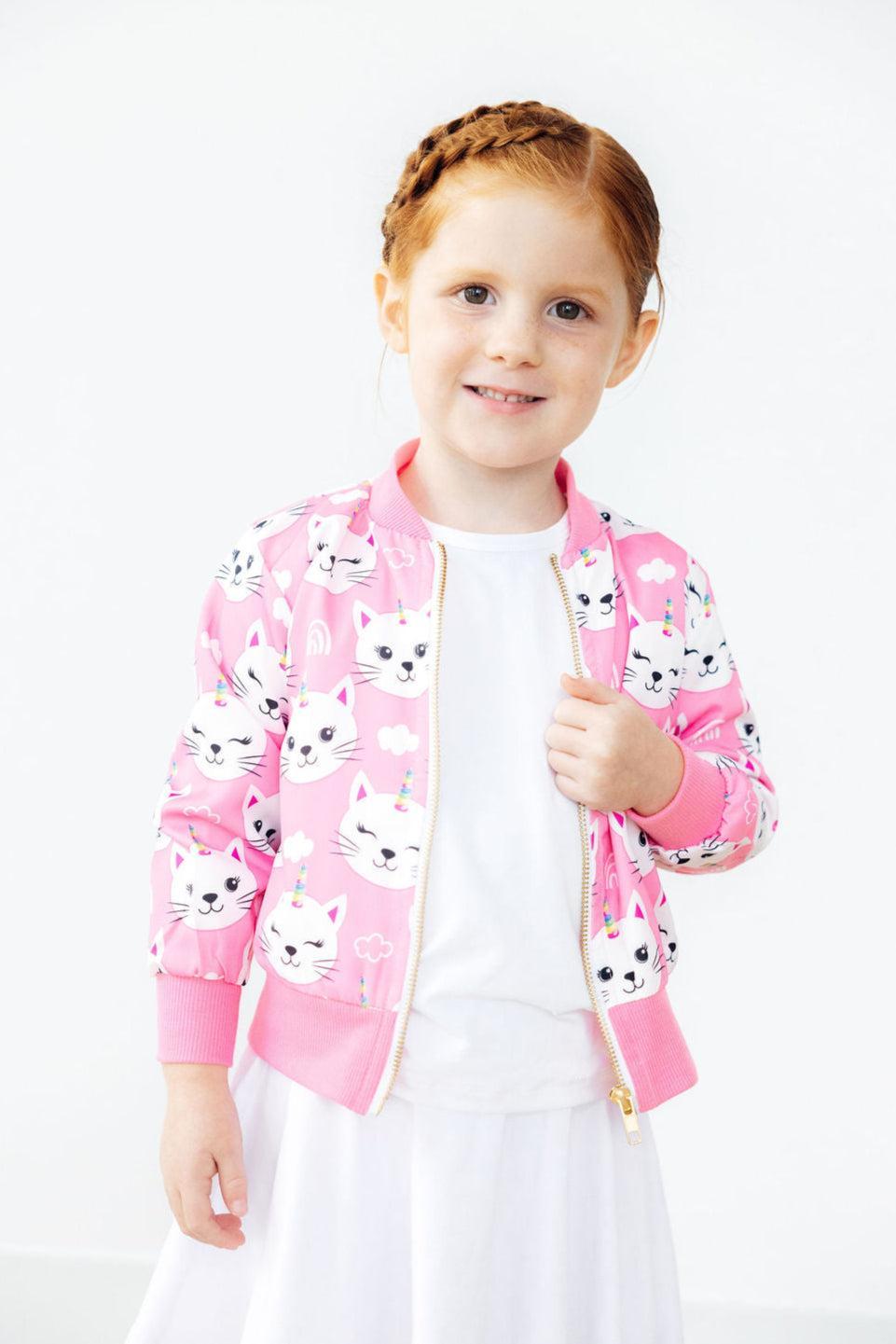Unicorn Kitties Satin Jacket - Aaria Tees Aaria Tees