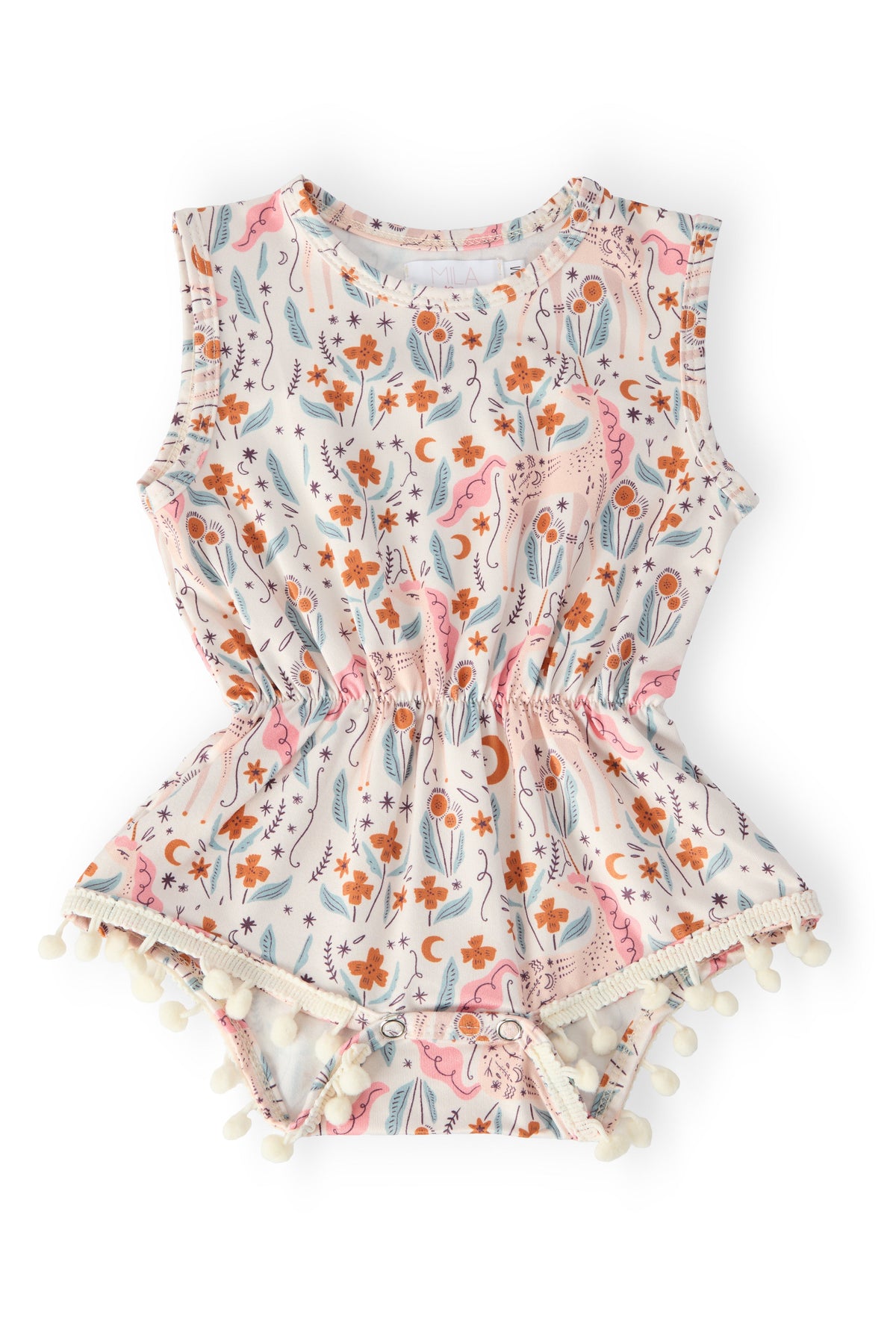 Unicorn Soiree Pom Pom Romper - Aaria Tees