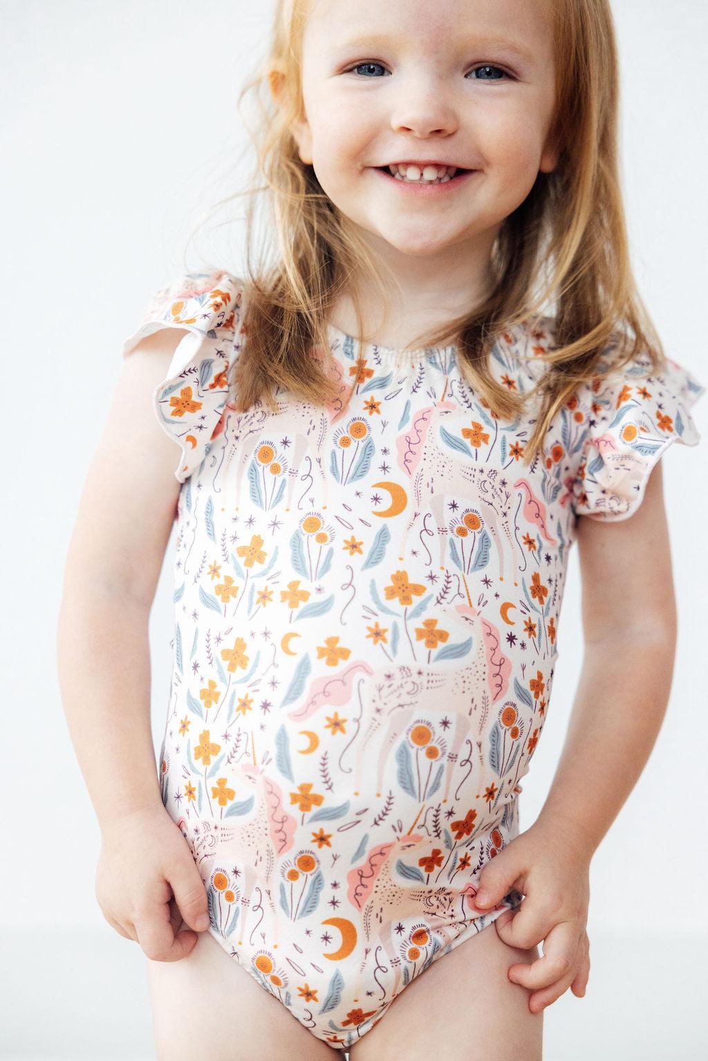 Unicorn Soiree S/S Flutter Sleeve Leotard - Aaria Tees Aaria Tees