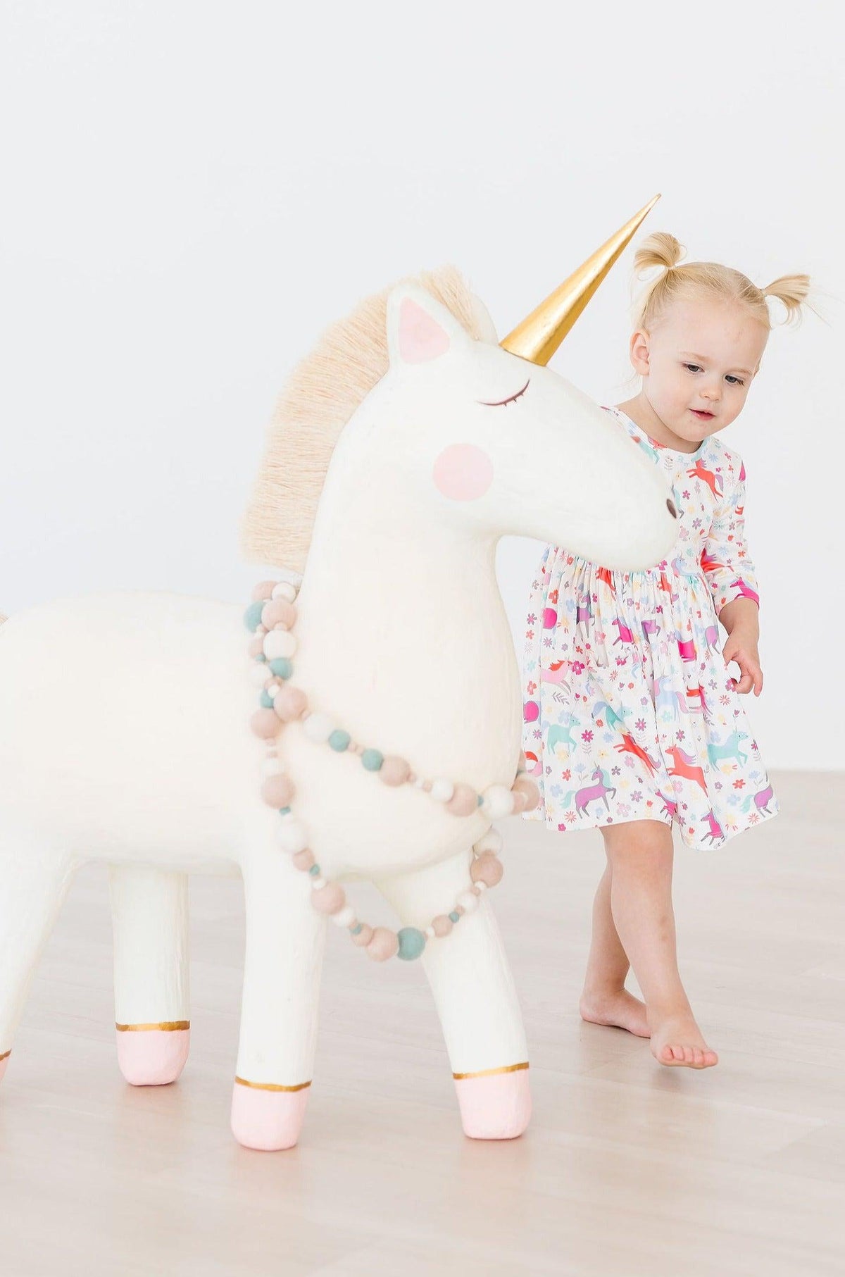 Unicorn Wish 3/4 Sleeve Pocket Twirl Dress - Aaria Tees