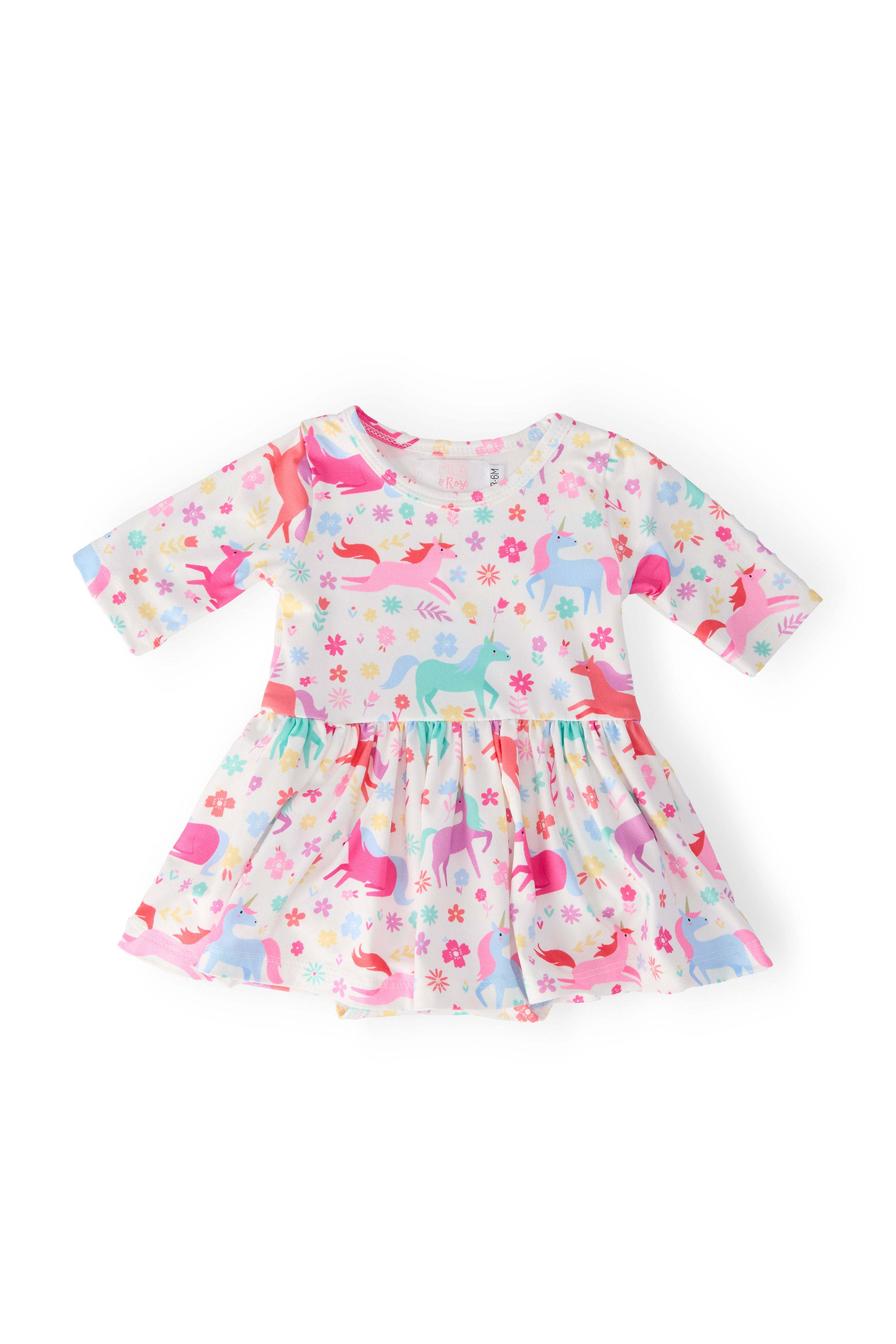 Unicorn Wish 3/4 Sleeve Twirl Bodysuit - Aaria Tees Aaria Tees