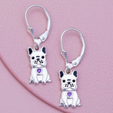 Sterling & Crystal Pup Earrings - Aaria Tees Aaria Tees