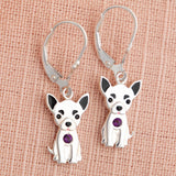 Sterling & Crystal Pup Earrings - Aaria Tees Aaria Tees