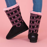 Pink Ribbon Knit Boots - Aaria Tees Aaria Tees