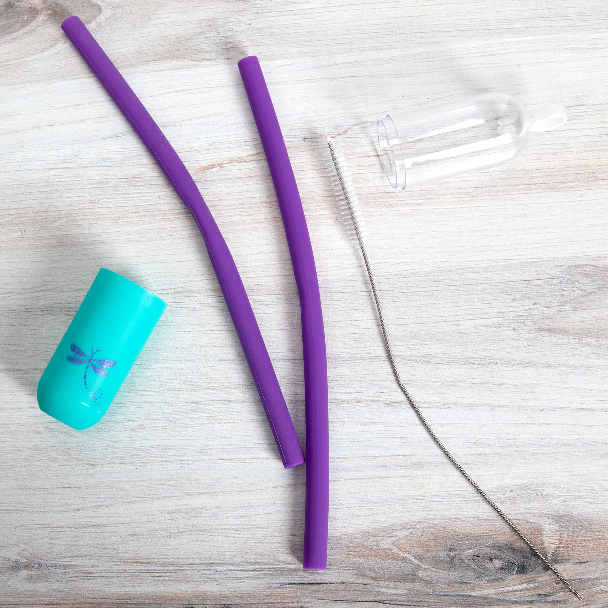Silicone Straw Set with Brush - Aaria Tees Aaria Tees