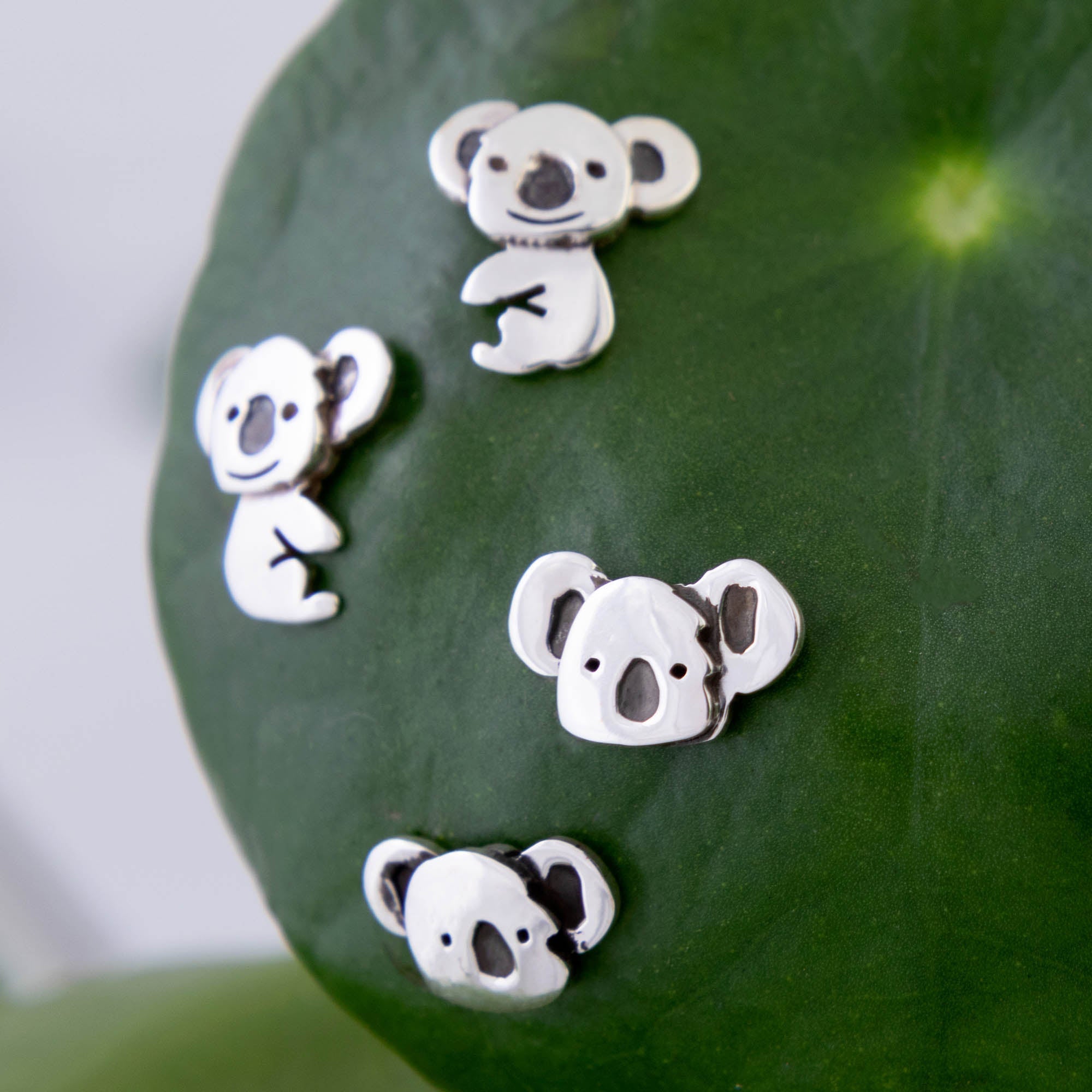 Sterling Koalas Post Earrings - Aaria Tees Aaria Tees
