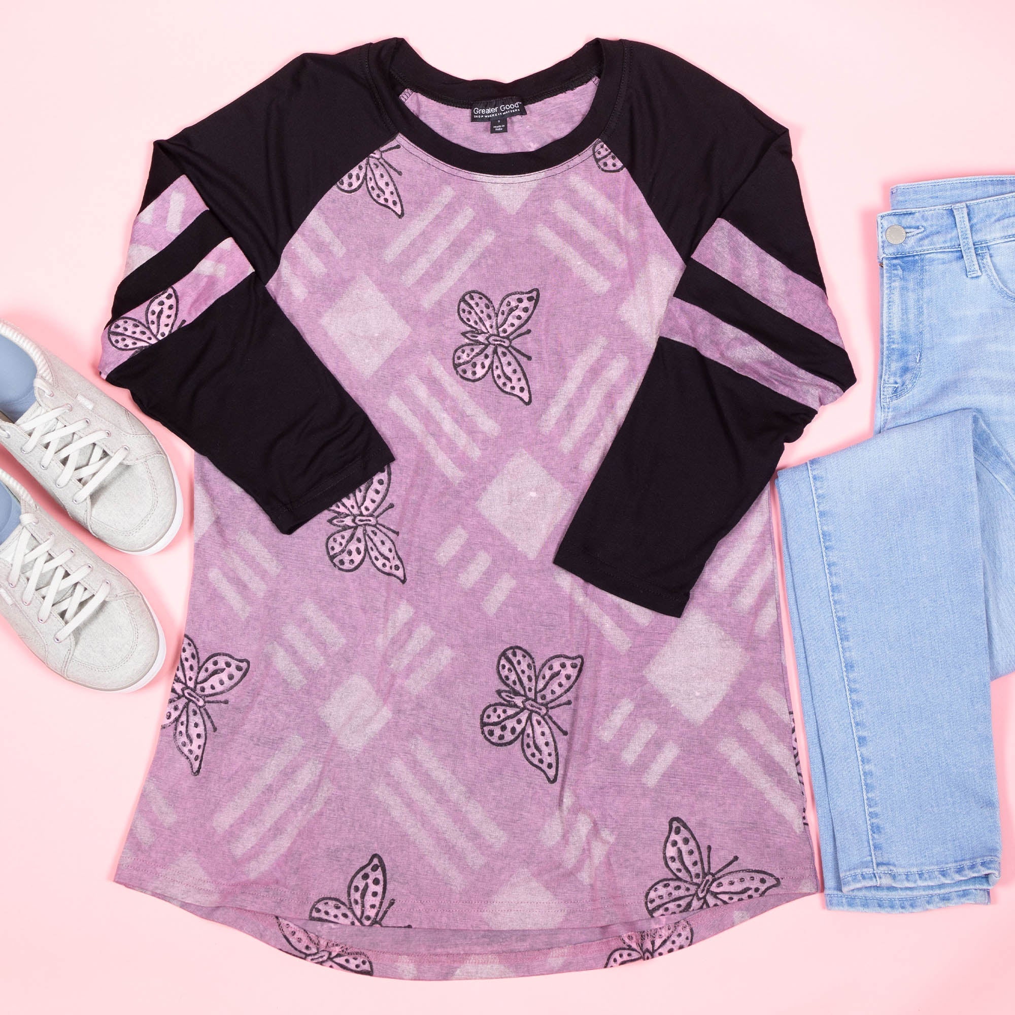 Butterflies & Diamonds Jersey Top - Aaria Tees Aaria Tees