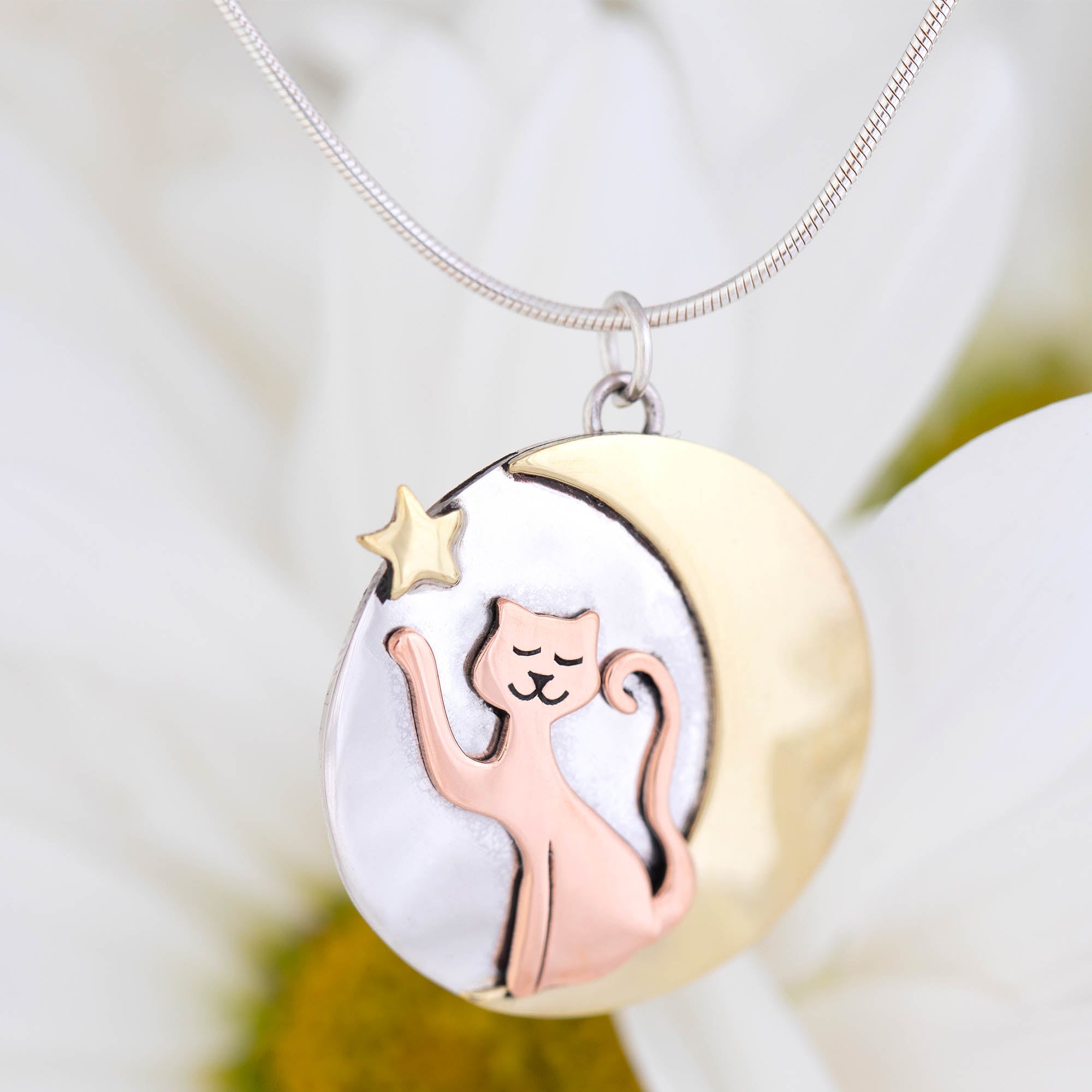 Star Bright Cat Sterling Necklace - Aaria Tees Aaria Tees