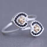 Double Love Paw Print Sterling Ring - Aaria Tees Aaria Tees