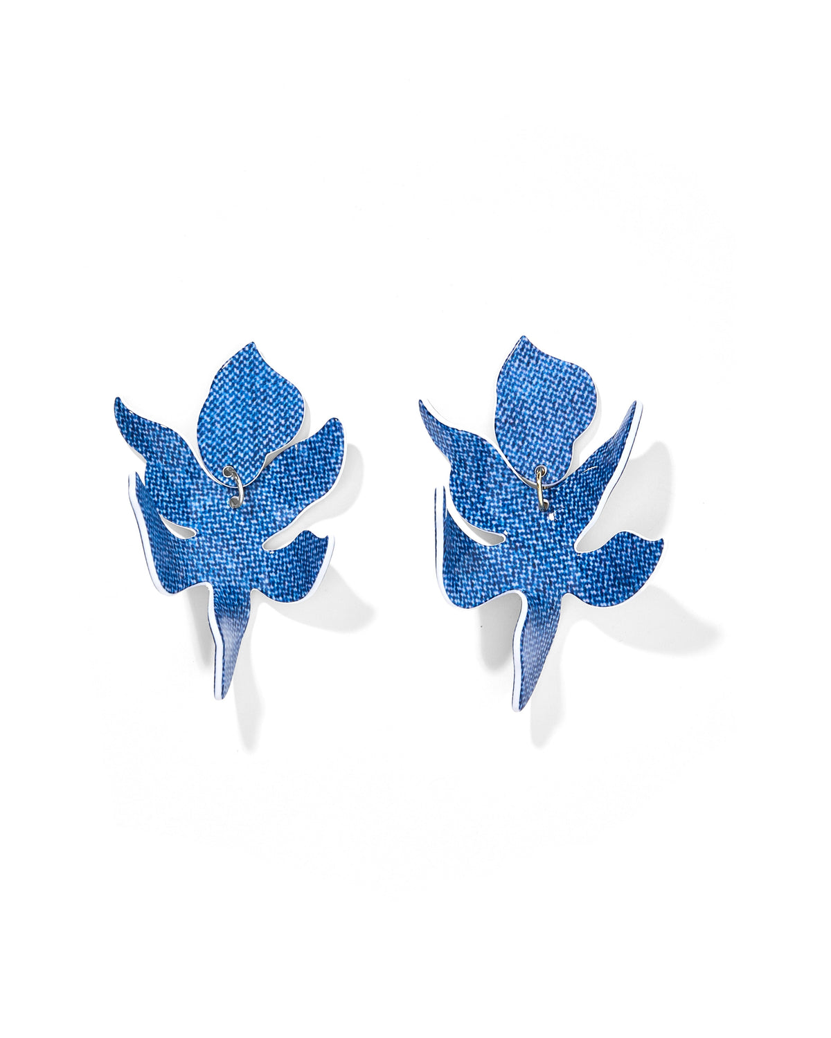 Flora Statement Earrings - Denim - Aaria Tees