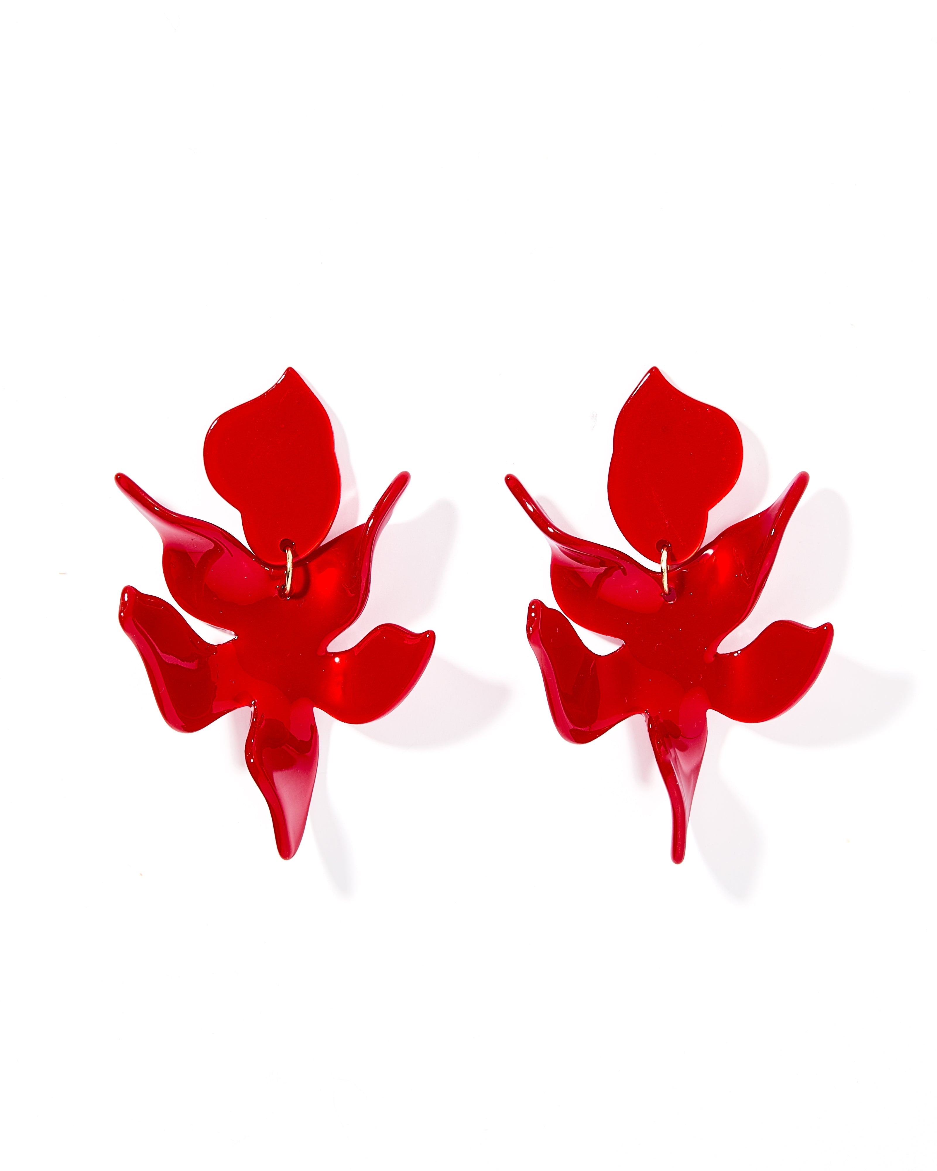 Flora Statement Earrings - Crimson - Aaria Tees Aaria Tees
