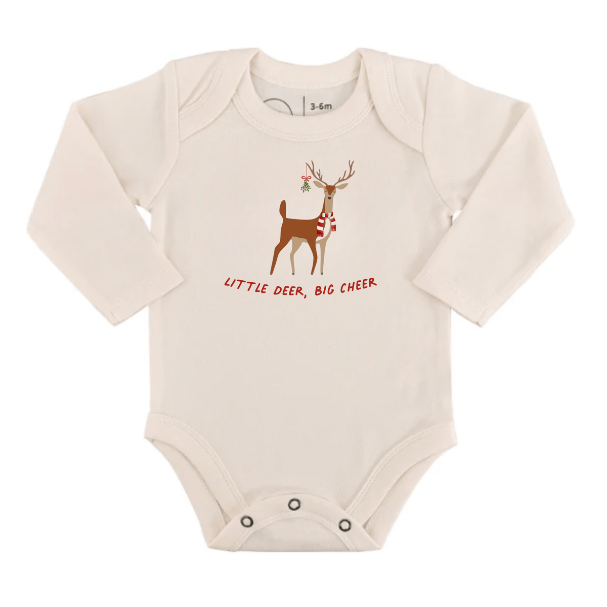 long sleeve graphic bodysuit | little deer big cheer - Aaria Tees