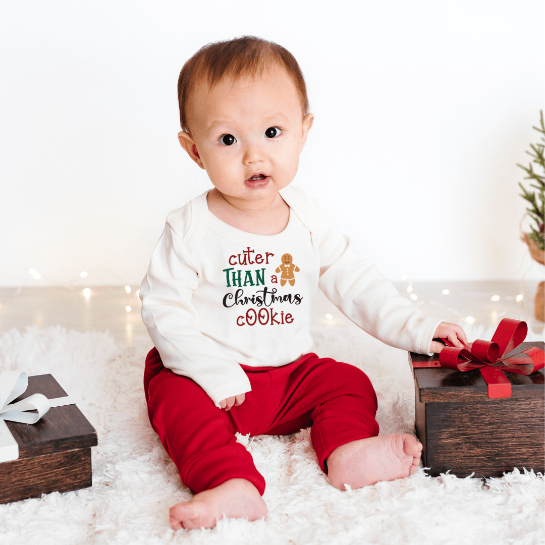 long sleeve graphic bodysuit | christmas cookie - Aaria Tees Aaria Tees