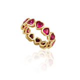 Bezel Heart Ring Ruby Red Aaria Tees